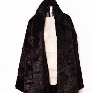 Full Length Faux Fur Coat (Black)